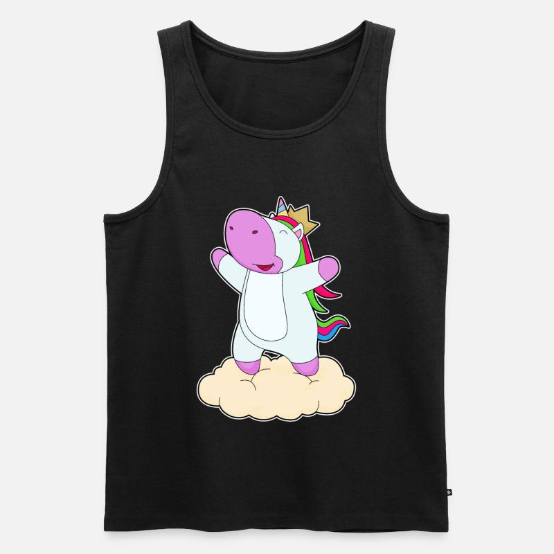 Einhorn Krone - Männer Premium Bio Tank Top - Schwarz