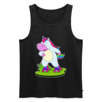 Unicorn Roller Skating Roller Skates - Men's Premium Organic Tank Top - black - Front - Michal (187cm)