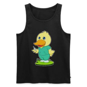 Infirmière Canard Vie Quotidienne - Débardeur bio Premium Homme - noir - Devant - Michal (187cm)
