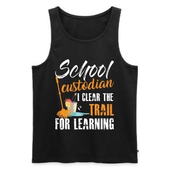 Citation du gardien de l’école Garde de l’éducation - Débardeur bio Premium Homme - noir - Devant - AI Model Male 178 light (178cm)