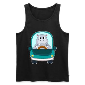 Nilpferd Auto - Männer Premium Bio Tank Top - Schwarz - Vorne - AI Model Male 178 light (178cm)