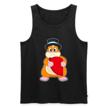 Hamster Bräutigam Herz Hochzeit - Männer Premium Bio Tank Top - Schwarz - Vorne - AI Model Male 178 light (178cm)