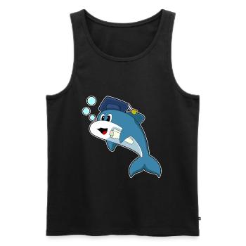Université du diplôme étudiant de Delfin - Débardeur bio Premium Homme - noir - Devant - Michal (187cm)