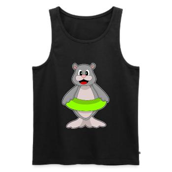 Seehund Schwimmen Schwimmring Sommer - Männer Premium Bio Tank Top - Schwarz - Vorne - AI Model Male 178 light (178cm)