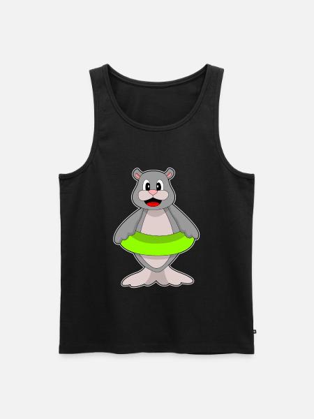 Seal Swimming Swimming Ring Summer - Men's Premium Organic Tank Top - black