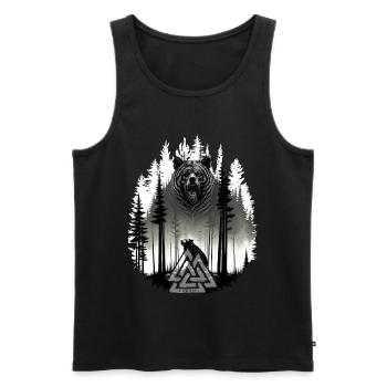 Grizzly Bear Bear Valknut Wotansknoten Forest Vikings - Débardeur bio Premium Homme - noir - Devant - Michal (187cm)