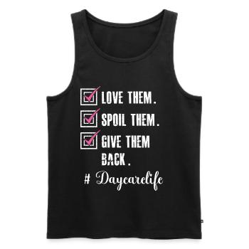 Fournisseur de services de garde Love Enseignante en garderie - Débardeur bio Premium Homme - noir - Devant - Michal (187cm)