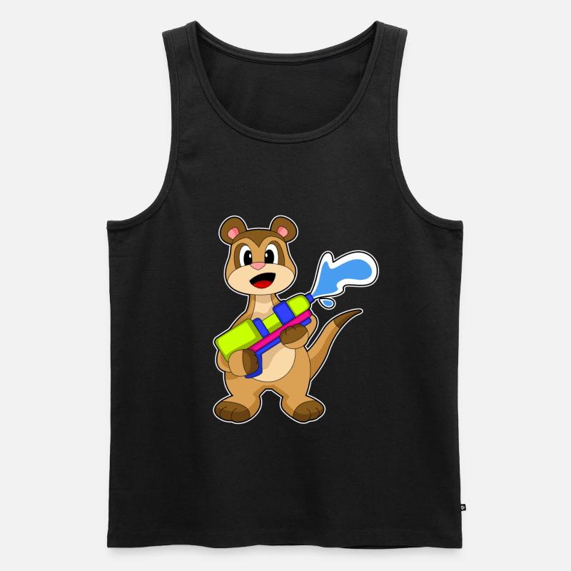 Erdmännchen Wasserpistole - Männer Premium Bio Tank Top - Schwarz