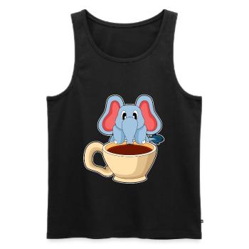 Elefant Tasse Kaffee - Männer Premium Bio Tank Top - Schwarz - Vorne - Michal (187cm)