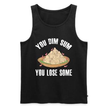 You Dim Sum You Lose Some Pun Asian Foodie - Men's Premium Organic Tank Top - black - Front - AI Model Male 178 light (178cm)