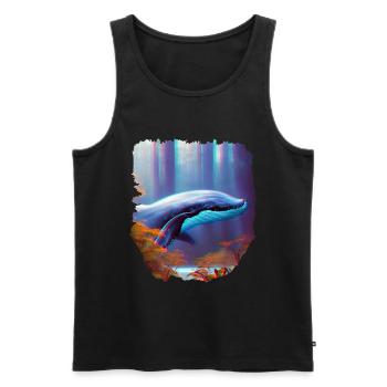 Surrealismus Kunst Wal im Wald - Männer Premium Bio Tank Top - Schwarz - Vorne - AI Model Male 178 light (178cm)