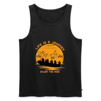 La vie est un voyage - Profitez de la balade - T-shirt de voyage - Débardeur bio Premium Homme - noir - Devant - AI Model Male 178 light (178cm)