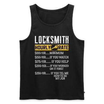 Locksmith Hourly rates Locksmith - Men's Premium Organic Tank Top - black - Front - Michal (187cm)