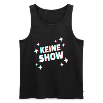 KEINE SHOW Glitch Schriftzug - Männer Premium Bio Tank Top - Schwarz - Vorne - Michal (187cm)