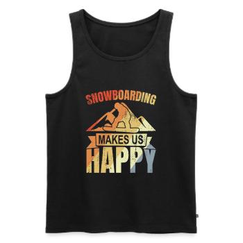 Vintage Snowboarder - Men's Premium Organic Tank Top - black - Front - AI Model Male 178 light (178cm)
