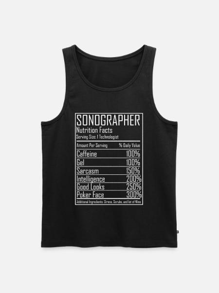 Ultrasound Tech Sonographer Radiology Nutrition - Men's Premium Organic Tank Top - black