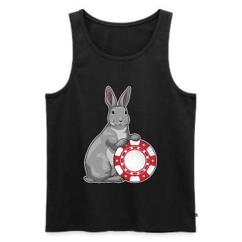 Bunny Poker Jetons de poker - Débardeur bio Premium Homme - noir - Devant - AI Model Male 178 light (178cm)