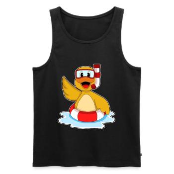 Ente Schwimmen Schwimmring Sommer - Männer Premium Bio Tank Top - Schwarz - Vorne - AI Model Male 178 light (178cm)