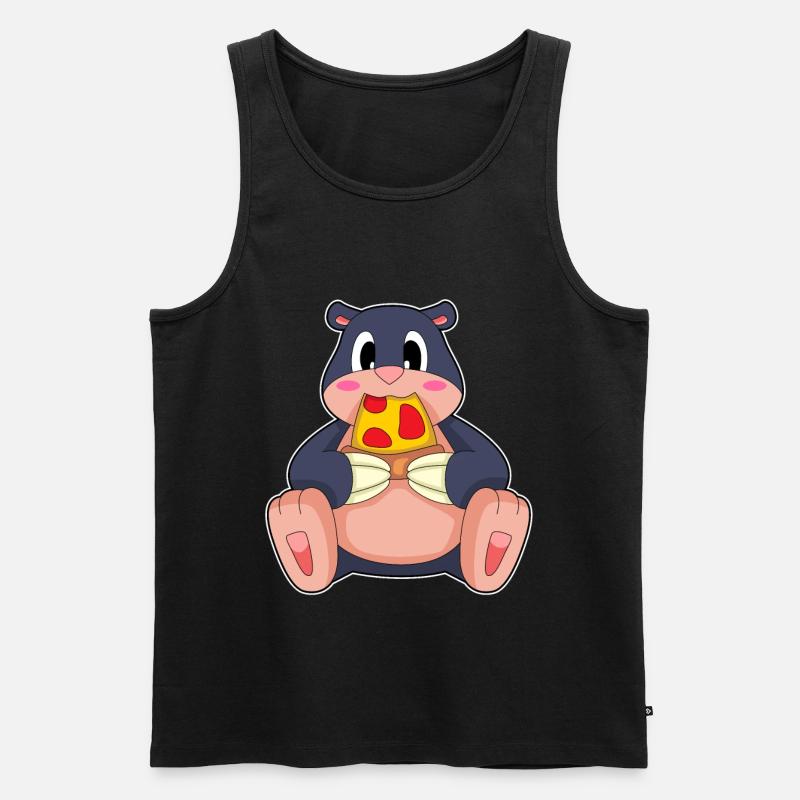 Maulwurf Pizza - Männer Premium Bio Tank Top - Schwarz