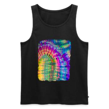 Tie Dye Batik - Men's Premium Organic Tank Top - black - Front - AI Model Male 178 light (178cm)
