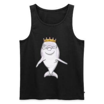 Dolphin Crown - Men's Premium Organic Tank Top - black - Front - AI Model Male 178 light (178cm)