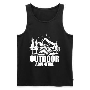 Camping Dad Adventure – Outdoor Vater - Männer Premium Bio Tank Top - Schwarz - Vorne - AI Model Male 178 light (178cm)