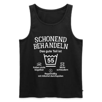 55. Geburtstag Schonend Behandeln 55 Teil Ist 55 - Männer Premium Bio Tank Top - Schwarz - Vorne - AI Model Male 178 light (178cm)