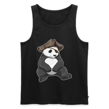 Chapeau de pirate panda - Débardeur bio Premium Homme - noir - Devant - Michal (187cm)