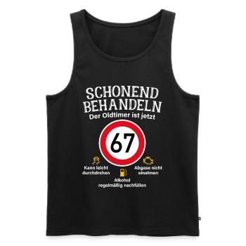 67. Geburtstag Schonend Behandeln Oldtimer Ist 67 - Männer Premium Bio Tank Top - Schwarz - Vorne - Michal (187cm)
