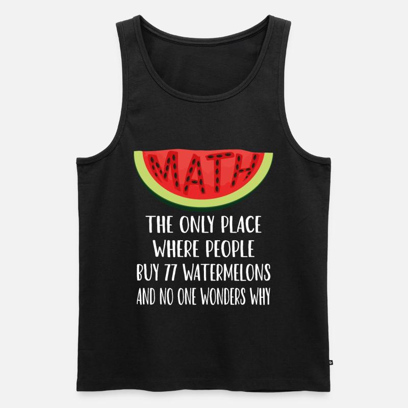 Mathematik und Wassermelonen - Männer Premium Bio Tank Top - Schwarz