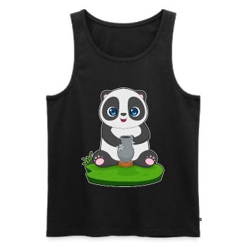 Panda Handwerker Vase Handwerk - Männer Premium Bio Tank Top - Schwarz - Vorne - AI Model Male 178 light (178cm)