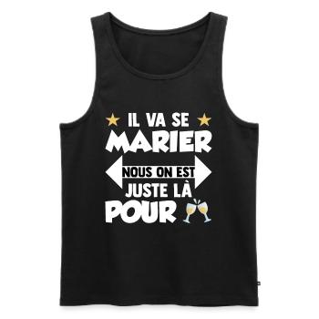 Humour EVG Cadeau Futur Marié Garçon Mariage Team - Débardeur bio Premium Homme - noir - Devant - Michal (187cm)