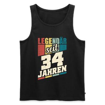 34. Geburtstag Legendär Seit 34 Jahren Legende 34 - Männer Premium Bio Tank Top - Schwarz - Vorne - Michal (187cm)
