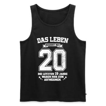 20. Geburtstag Geschenk Das Leben Beginnt Mit 20 - Männer Premium Bio Tank Top - Schwarz - Vorne - Michal (187cm)