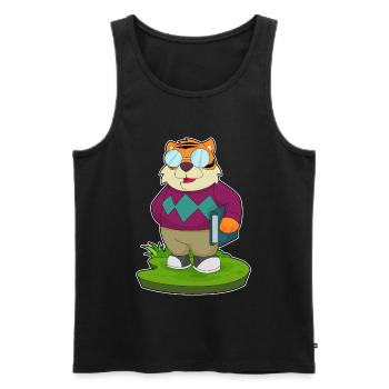 Tiger Rentner Buch - Männer Premium Bio Tank Top - Schwarz - Vorne - Michal (187cm)