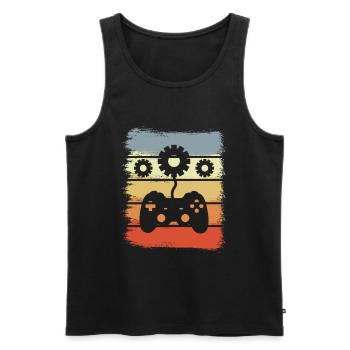 Spiele Produktion - Männer Premium Bio Tank Top - Schwarz - Vorne - AI Model Male 178 light (178cm)