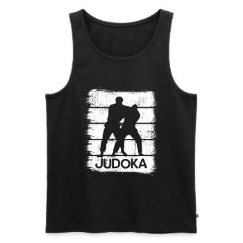 Judo Drawing - Men's Premium Organic Tank Top - black - Front - AI Model Male 178 light (178cm)