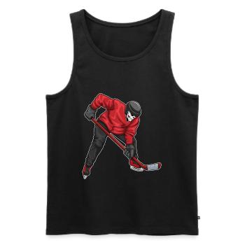 Skelett Eishockey Eishockeyschläger - Men's Premium Organic Tank Top - black - Front - Michal (187cm)