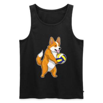 Corgi Volleyball Players Volleyball - Men's Premium Organic Tank Top - black - Front - Michal (187cm)