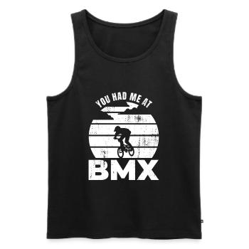 BMX Rider Slogan - Débardeur bio Premium Homme - noir - Devant - AI Model Male 178 light (178cm)