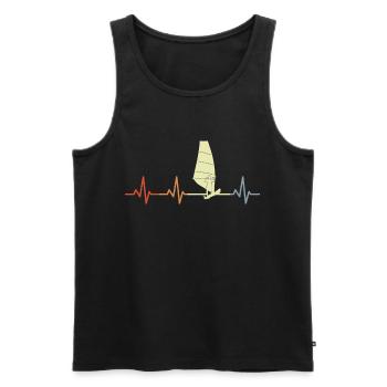 Windsurfer Heartline Vintage - Men's Premium Organic Tank Top - black - Front - AI Model Male 178 light (178cm)
