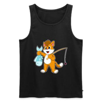 Pêche au chat pêcheur - Débardeur bio Premium Homme - noir - Devant - Michal (187cm)
