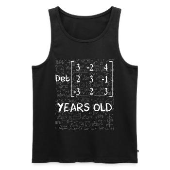 91. Geburtstag 91 Jahre Matrixdeterminante - Männer Premium Bio Tank Top - Schwarz - Vorne - AI Model Male 178 light (178cm)