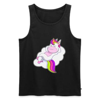 Unicorn Clouds - Men's Premium Organic Tank Top - black - Front - Michal (187cm)