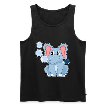 Éléphant mignon - Débardeur bio Premium Homme - noir - Devant - Michal (187cm)