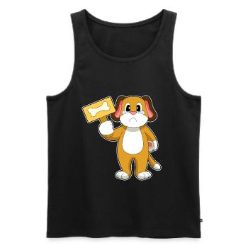 Os de chien - Débardeur bio Premium Homme - noir - Devant - AI Model Male 178 light (178cm)
