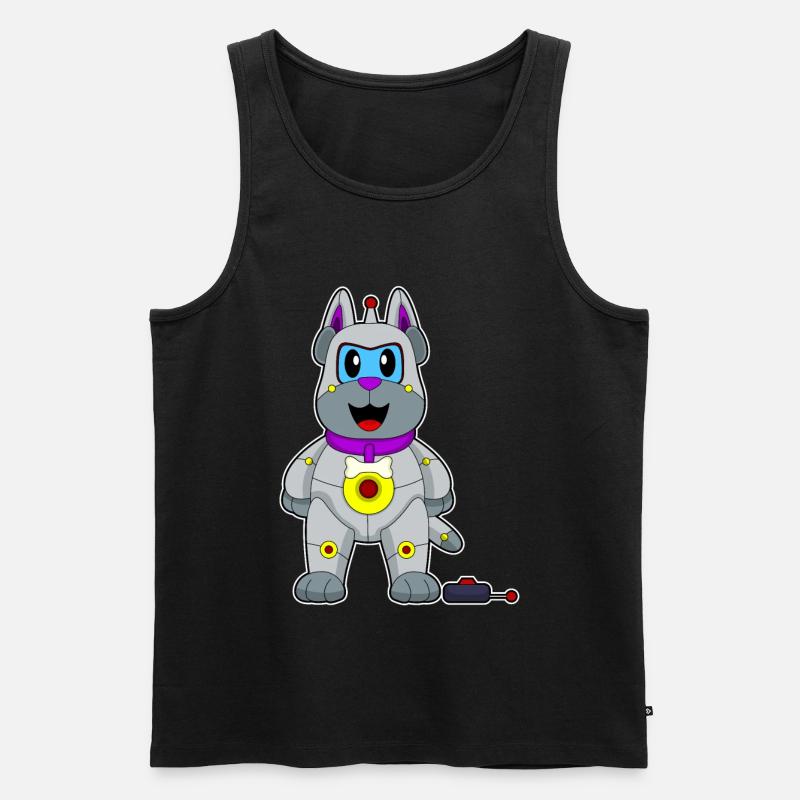 Hund Roboter - Männer Premium Bio Tank Top - Schwarz