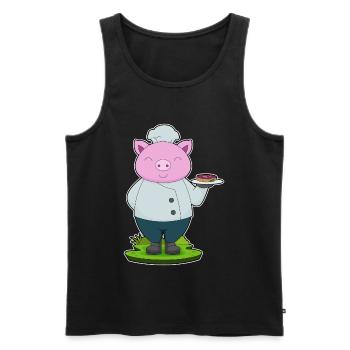 Pork Cook Meat Cooking - Men's Premium Organic Tank Top - black - Front - AI Model Male 178 light (178cm)