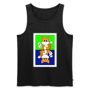 Cat Poker Poker Cards - Men's Premium Organic Tank Top - black - Front - Michal (187cm)