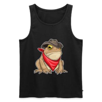 Frog Cowboy Cowboy Hat - Débardeur bio Premium Homme - noir - Devant - Michal (187cm)